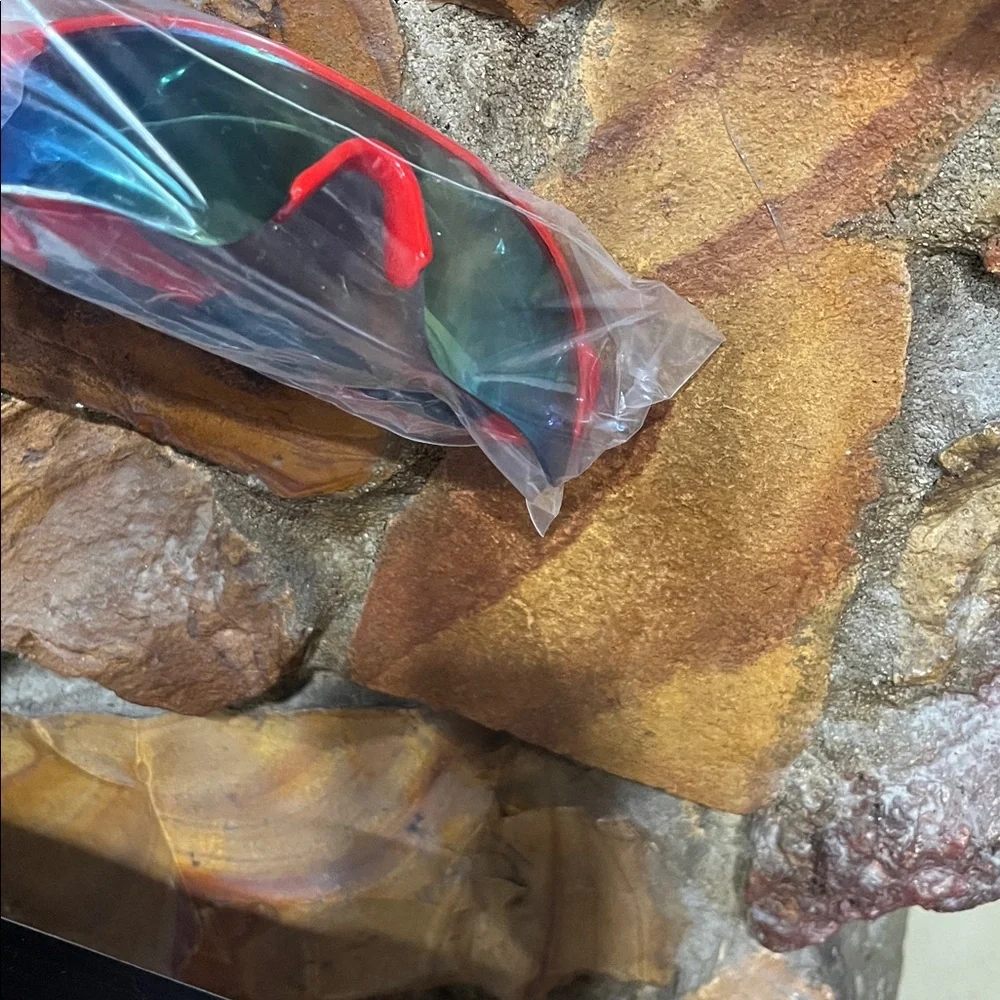 Red Frame Mirrored Shield Sunglasses new for kids